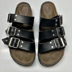 black Madden girl buckle sandals size 7